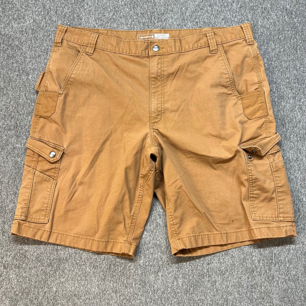Carhartt Mens Relaxed Fit Cargo Shorts Brown Ripstop Work Utility Size 42